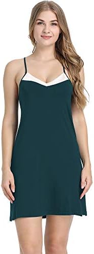 Joyaria Womens Spaghetti Strap Nightgowns - Comfortable Short Nighties for Sleepwear - Soft Cotton Fabric - Perfect for
