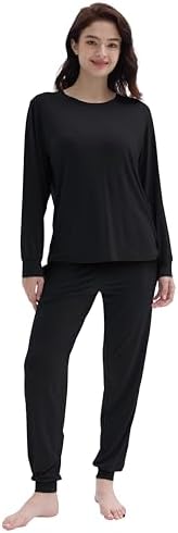 Joyaria Bamboo Pajamas for Women | Long Sleeve Jogger Set with Pocket & Drawstring | Soft & Comfortable Sleepwear | Perf