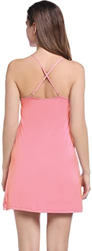 Joyaria Womens Spaghetti Strap Nightgowns - Comfortable Short Nighties for Sleepwear - Soft Cotton Fabric - Perfect for