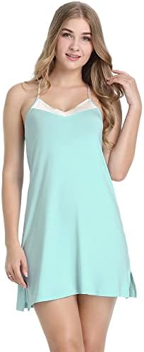 Joyaria Womens Spaghetti Strap Nightgowns - Comfortable Short Nighties for Sleepwear - Soft Cotton Fabric - Perfect for