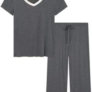 Joyaria Lightweight Bamboo Viscose Cooling Pajamas Set for Women - Moisture-Wicking Sleepwear for Night Sweats, S-XXL