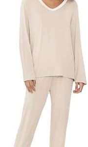 Joyaria Women's Bamboo Viscose Pajamas Set - Soft Lightweight Cooling Sleepwear for Night Sweats (S-XXL) - Moisture-Wick