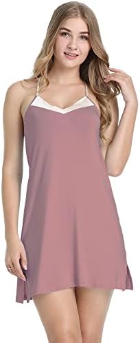 Joyaria Womens Spaghetti Strap Nightgowns - Comfortable Short Nighties for Sleepwear - Soft Cotton Fabric - Perfect for