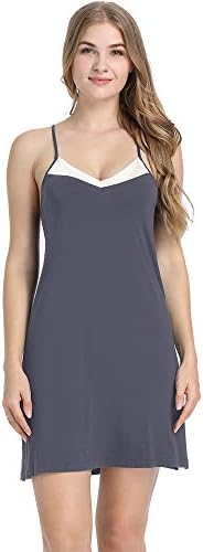 Joyaria Womens Spaghetti Strap Nightgowns - Comfortable Short Nighties for Sleepwear - Soft Cotton Fabric - Perfect for