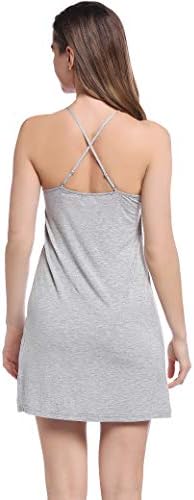 Joyaria Womens Spaghetti Strap Nightgowns - Comfortable Short Nighties for Sleepwear - Soft Cotton Fabric - Perfect for