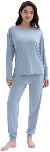 Joyaria Bamboo Pajamas for Women | Long Sleeve Jogger Set with Pocket & Drawstring | Soft & Comfortable Sleepwear | Perf