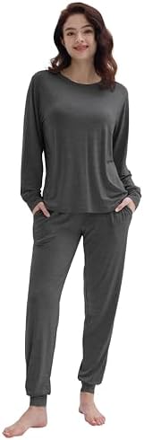 Joyaria Bamboo Pajamas for Women | Long Sleeve Jogger Set with Pocket & Drawstring | Soft & Comfortable Sleepwear | Perf