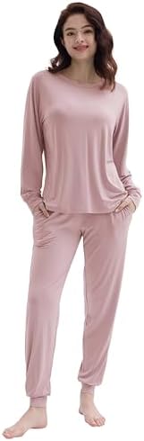 Joyaria Bamboo Pajamas for Women | Long Sleeve Jogger Set with Pocket & Drawstring | Soft & Comfortable Sleepwear | Perf