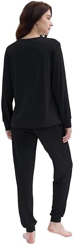 Joyaria Bamboo Pajamas for Women | Long Sleeve Jogger Set with Pocket & Drawstring | Soft & Comfortable Sleepwear | Perf