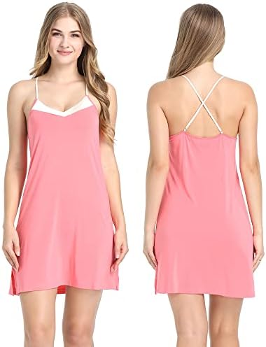 Joyaria Womens Spaghetti Strap Nightgowns - Comfortable Short Nighties for Sleepwear - Soft Cotton Fabric - Perfect for
