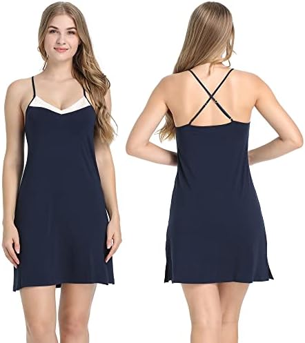 Joyaria Womens Spaghetti Strap Nightgowns - Comfortable Short Nighties for Sleepwear - Soft Cotton Fabric - Perfect for