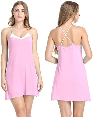 Joyaria Womens Spaghetti Strap Nightgowns - Comfortable Short Nighties for Sleepwear - Soft Cotton Fabric - Perfect for