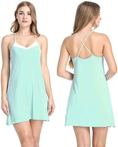 Joyaria Womens Spaghetti Strap Nightgowns - Comfortable Short Nighties for Sleepwear - Soft Cotton Fabric - Perfect for