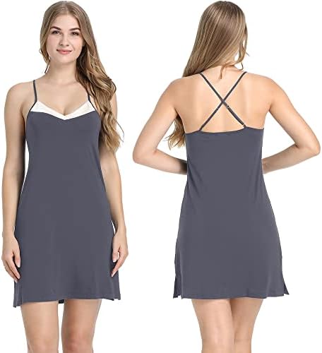 Joyaria Womens Spaghetti Strap Nightgowns - Comfortable Short Nighties for Sleepwear - Soft Cotton Fabric - Perfect for